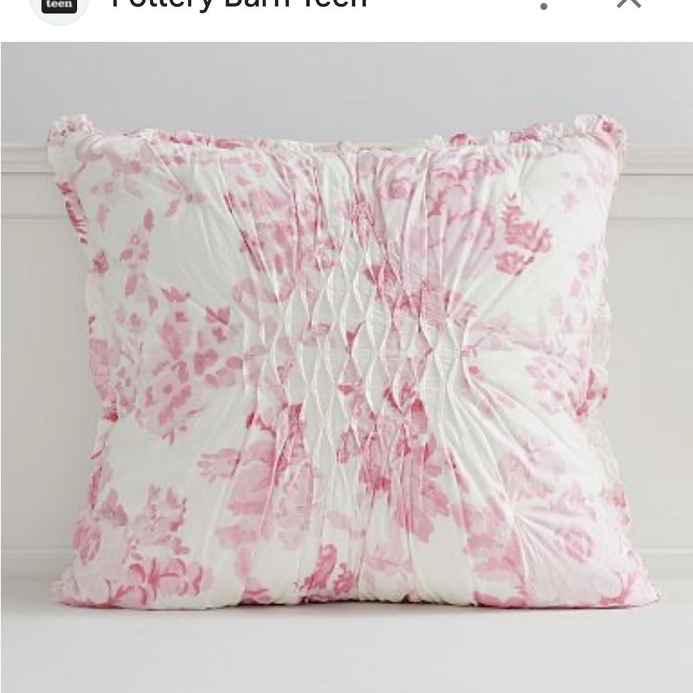 LoveShackFancy Cream Ruffled Pillow Sham
